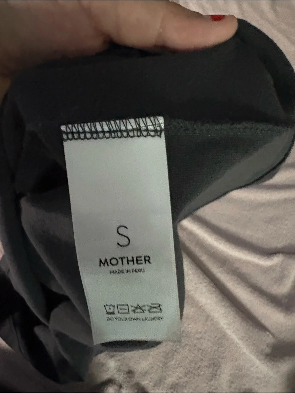 MOTHER Black Tee with Pink Rhinestone 'WORLD TOUR' Graphic